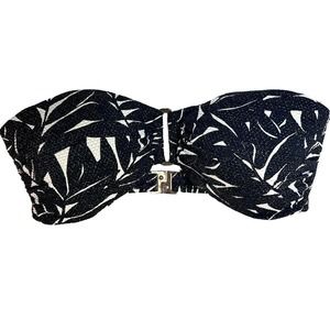 y2k niptuck swim black & white bandeau bikini top Australian swimwear size small